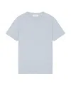 Frame Cotton Embroidered Logo T-shirt In Baby Blue