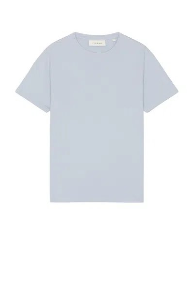 Frame Cotton Embroidered Logo T-shirt In Baby Blue