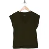 Frame Easy Cotton V-neck T-shirt In Military