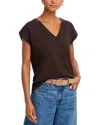 Frame Womens Chocolate Brown Easy V-neck Cotton T-shirt In Chocolate