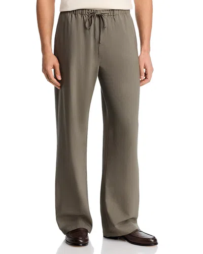 Frame Easy Fit Wide Leg Trousers In Brown