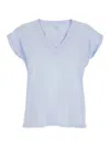Frame Easy V-neck Tee In Light Blue In Blue