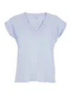 Frame Easy V-neck Tee In Light Blue In Light Blue