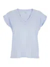 Frame Easy V-neck Tee In Light Blue In Blue