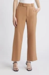 Frame Easy Slim Wool Blend Crop Pants In Light Camel