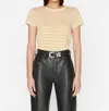 Frame Easy True Striped Linen Tee In Yellow