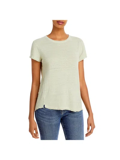 Frame Easy True Womens Organic Linen Unhemmed T-shirt In Multi