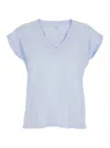 Frame Easy V-neck Tee In Light Blue In Blue