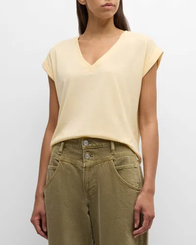 Frame Easy V-neck Tee In Canary
