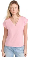 Frame Easy V-neck T-shirt In Dusty Pink