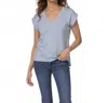 Frame Easy V-neck Tee In Light Blue In Blue