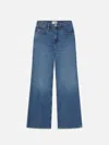 Frame Triple Binding Wide Leg Jeans In Blue