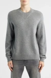 Frame Elbow Patch Wool & Cashmere Sweater In Gray