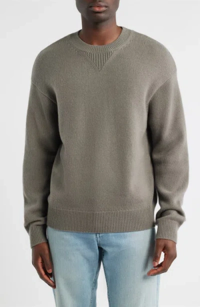 Frame Elbow Patch Wool & Cashmere Sweater In Gray