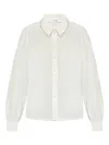 Frame Embellished Collared Blouse In Neutral