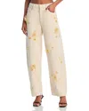 Frame Womens Embellished Low-slung Barrel Denim Jeans Vanilla Bean In White