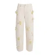 Frame Womens Embellished Low-slung Barrel Denim Jeans Vanilla Bean In White