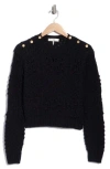 Frame Embellished Patch Pocket Sweater In Black