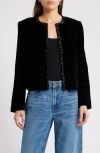 Frame Embellished Velvet Jacket In Black
