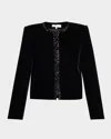 Frame Embellished Velvet Jacket In Black