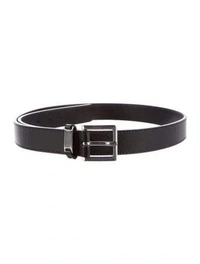 Pre-owned Frame Embossed Leather Belt W/ Tags In Black