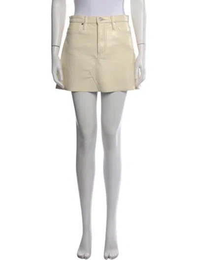 Pre-owned Frame Embroidered Accent Mini Skirt In Neutral