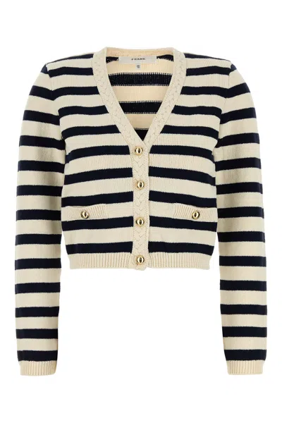 Frame Embroidered Cotton Blend Cardigan