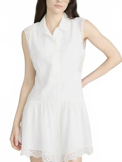 Frame Embroidered Day Mini Dress In White