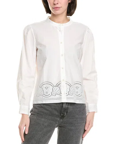 Frame Embroidered Eyelet Shirt In White