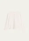 Frame Eyelet Accent Cotton Button-up Shirt In White