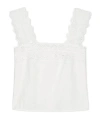 Frame Embroidered Scalloped-edge Top In White