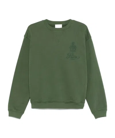 Frame Embroidered-logo Sweatshirt In Green