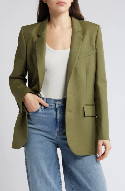 Frame Everyday Twill Blazer In Military Green