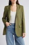 Frame Everyday Twill Blazer In Military Green