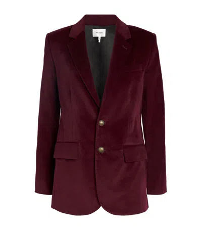 Frame Everyday Velvet Blazer In Burgundy