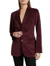 Frame Everyday Velvet Blazer In Burgundy In Red