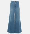 Frame The Pixie Extra Wide Leg Trouser Jeans In Blau