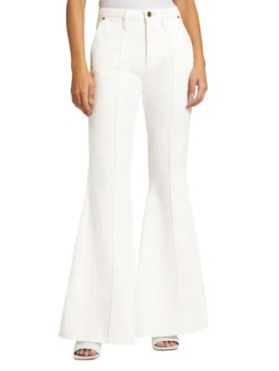 Frame Extreme High Rise Flare Trouser In Natural Clean In White