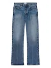 Frame Denim Straight Leg Five Pocket Belt Loop Jeans In Blue