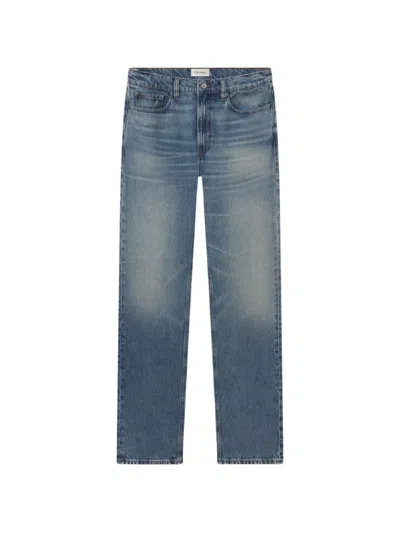 Frame Faded Straight-leg Jeans In Blue