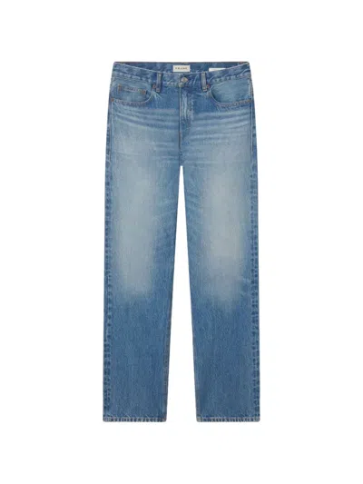 Frame Faded Straight-leg Jeans In Blue