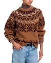 Frame Fair Isle Alpaca Blend Sweater In Camel Multi