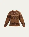 Frame Fair Isle Alpaca Blend Sweater In Camel Multi
