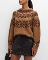 Frame Fair Isle Alpaca Blend Sweater In Camel Multi