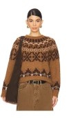 Frame Fair Isle Alpaca Blend Sweater In Brown
