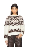 Frame Fair Isle Alpaca Blend Sweater In White