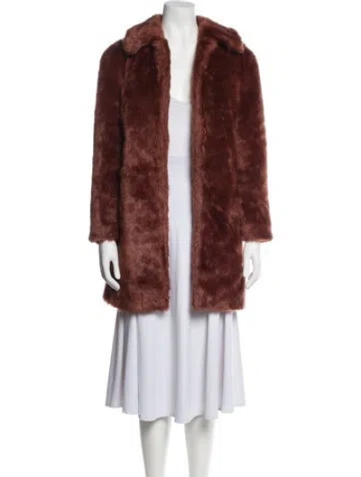 Pre-owned Frame Faux Fur Coat In Orange