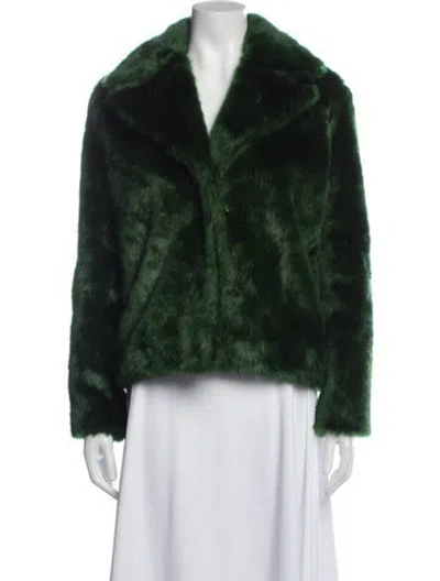 Pre-owned Frame Faux Fur Faux Fur Jacket In Green