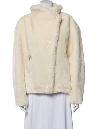 Pre-owned Frame Faux Fur Faux Fur Jacket In Neutral