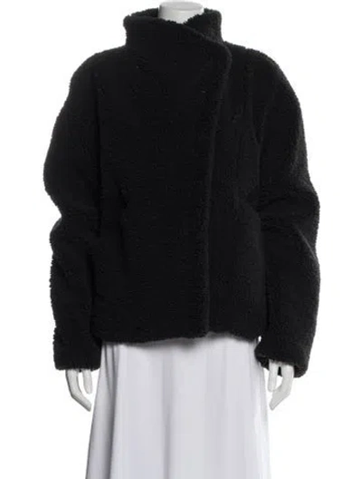 Pre-owned Frame Faux Fur Jacket In Black